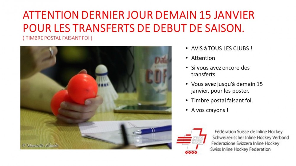 Dernier jour demain 15 janvier pour les transferts