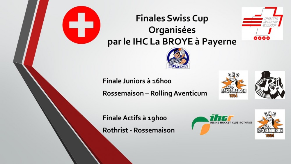 Finales Swiss Cup samedi 25 août à Payerne organisées par le IHC La Broye