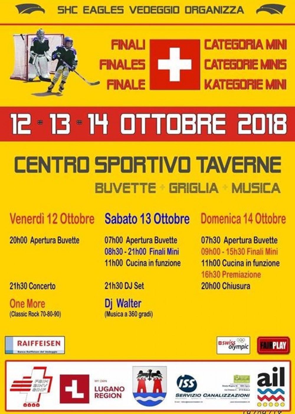Tour Final Minis les 13 et 14 octobre organisé par SHC Eagles Vedeggio à Taverne (Tessin)