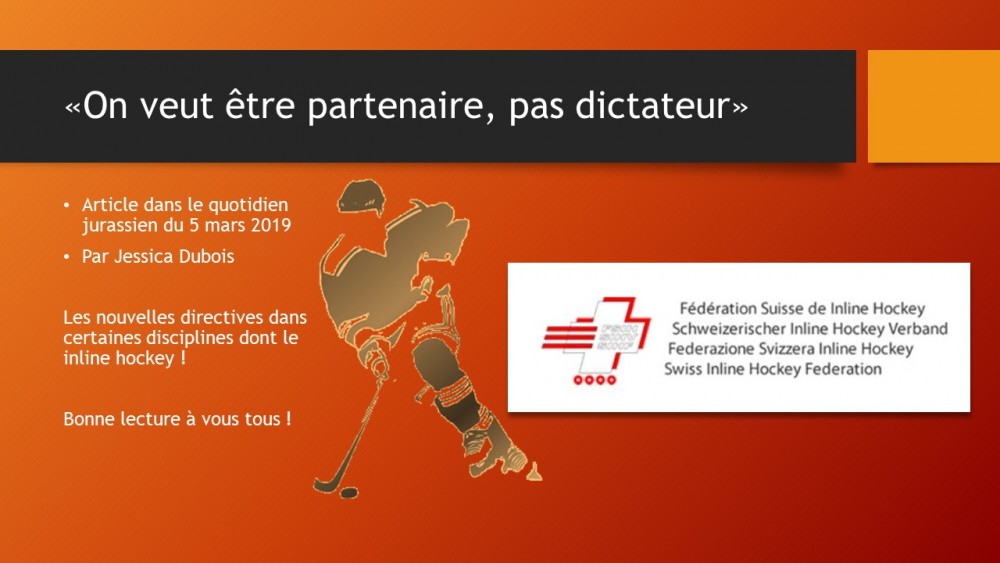 Article journal LQJ sur les nouvelles directives par Gabriel Willemin vice président FSIH