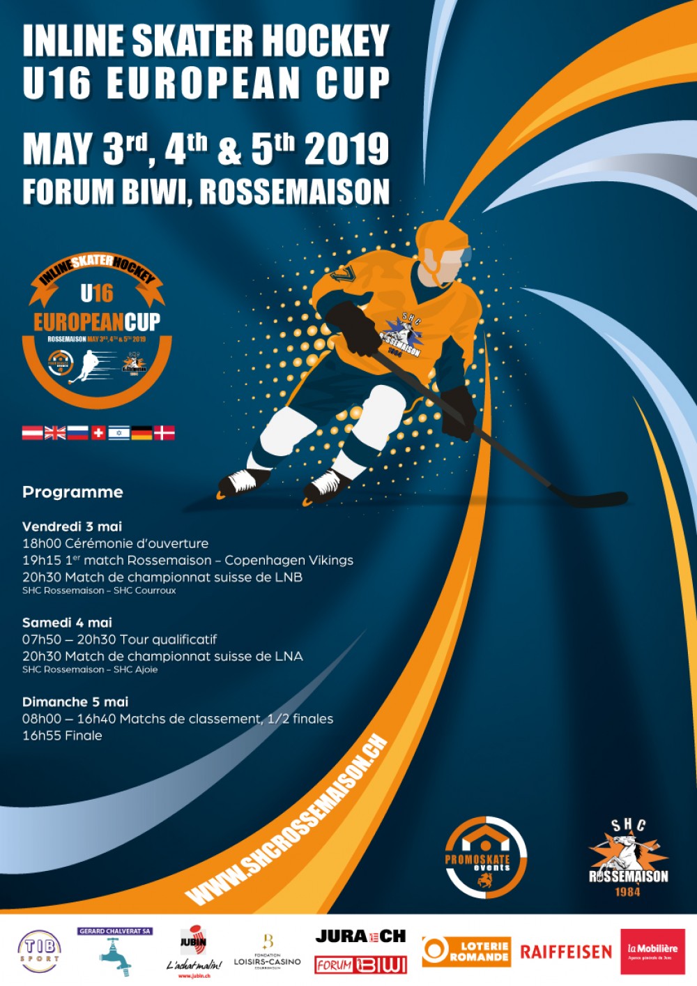 Coupe d'Europe U16 à Rossemaison les 3, 4 et 5 mai 2019