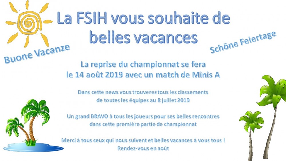 Bonnes vacances à vous tous 