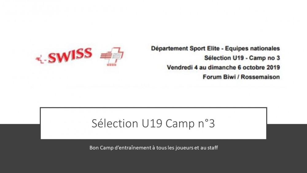 Sélection U19 3ème camp d'entraînement