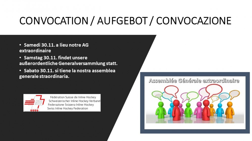 CONVOCATION / AUFGEBOT / CONVOCAZIONE
