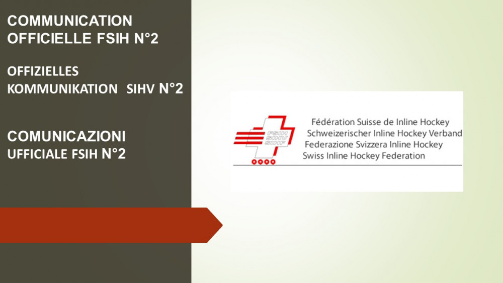 COMMUNICATION OFFICIELLE FSIH N°2