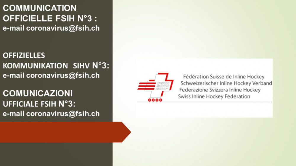 COMMUNICATION OFFICIELLE FSIH N°3 : e-mail coronavirus@fsih.ch