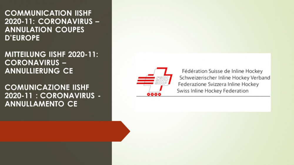 COMMUNICATION IISHF 2020-11: CORONAVIRUS – ANNULATION COUPES D’EUROPE