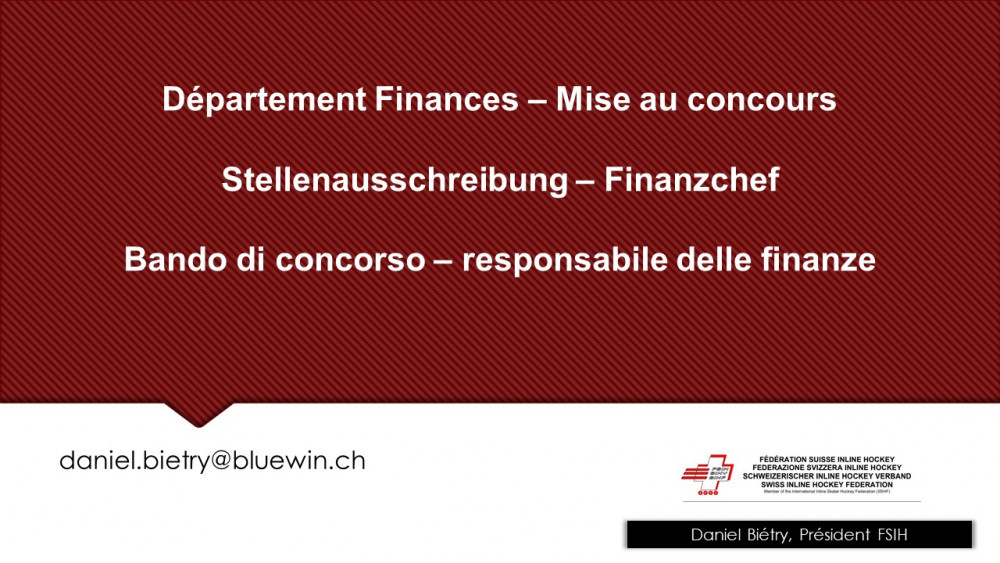 Département Finances – Mise au concours