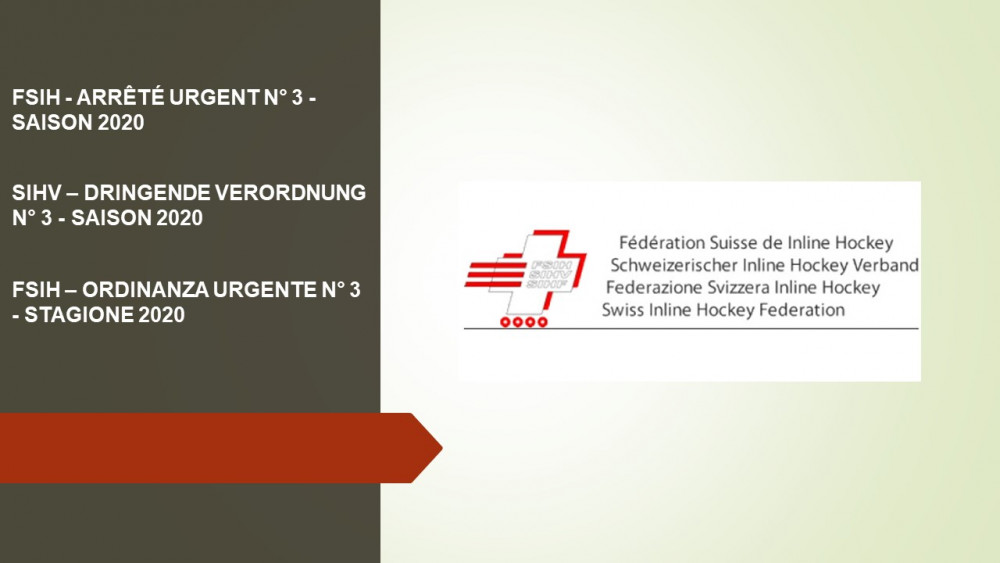 FSIH - ARRÊTÉ URGENT N° 3 - SAISON 2020