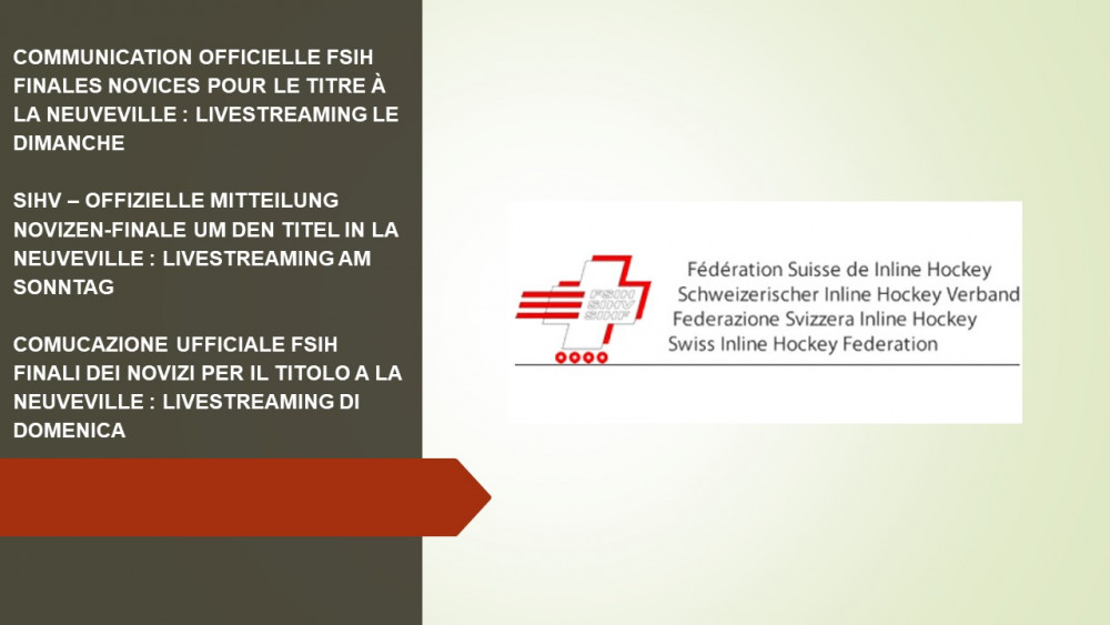 Finales novices pour le titre à la Neuveville : Livestreaming le dimanche