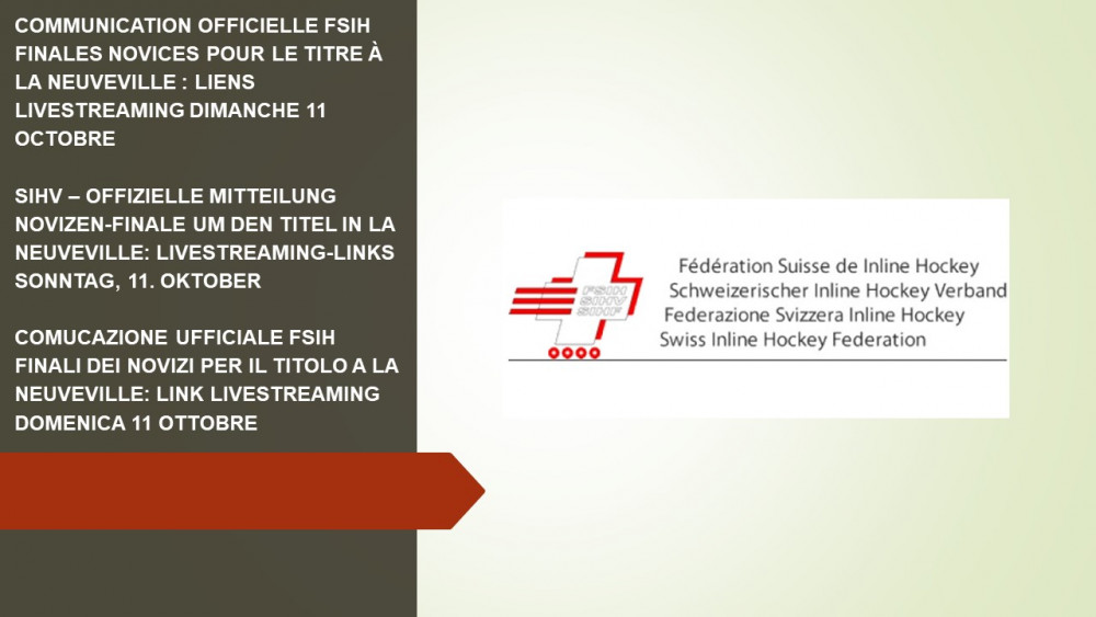 Finales novices pour le titre à La Neuveville : 1er résultats et liens livestreaming dimanche 11 octobre