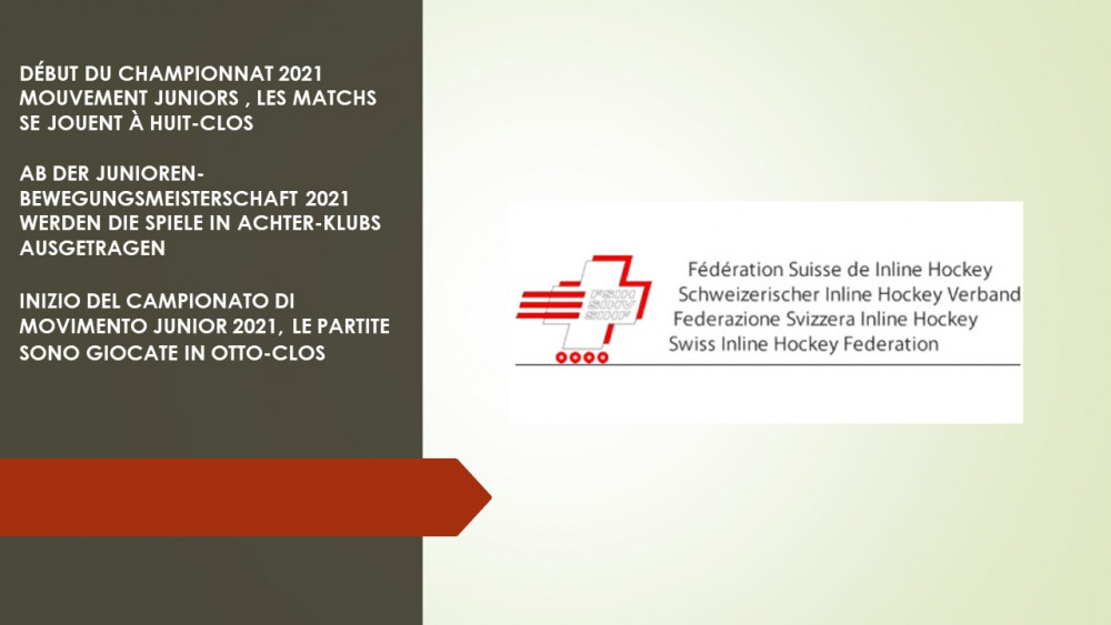 Début du championnat 2021 mouvement juniors , les matchs se jouent à huit-clos