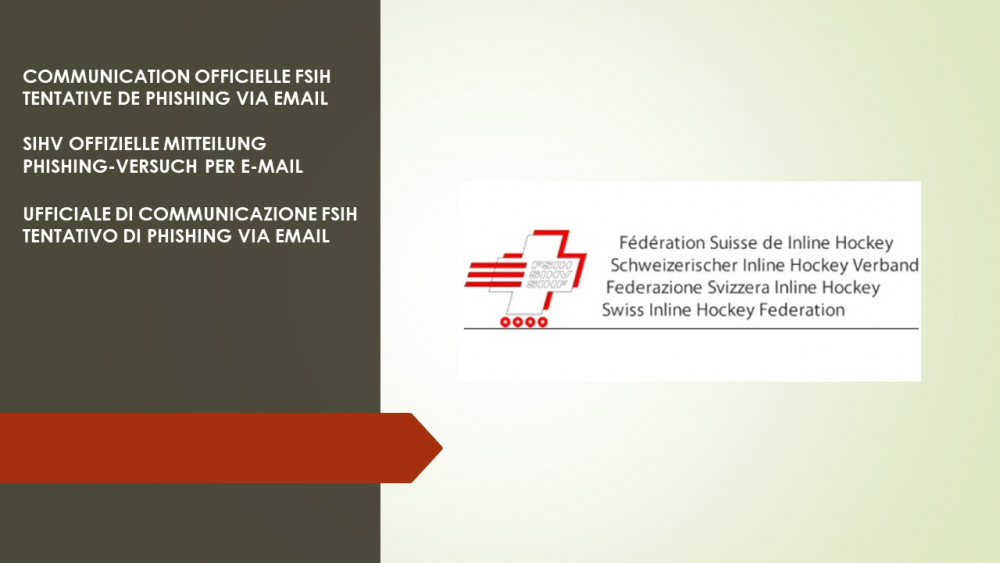 COMMUNICATION OFFICIELLE FSIH - TENTATIVE DE PHISHING VIA EMAIL