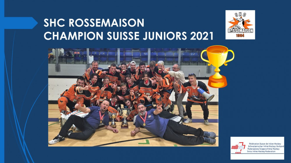 Le SHC Rossemaison CHAMPION SUISSE JUNIORS 2021 bravo à tous les joueurs.